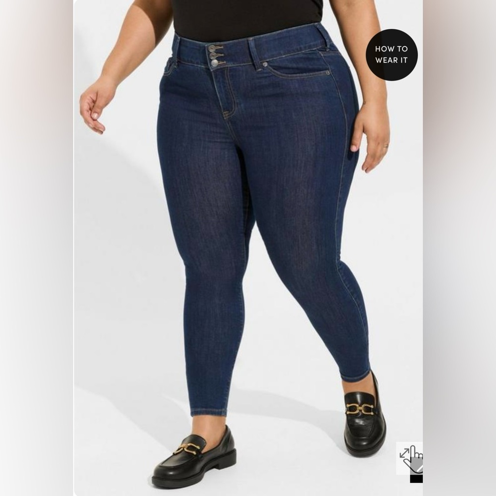 TORRID jeans size‎ 22 reg dark wash high rise blue jeggings soft jeans 💙💙